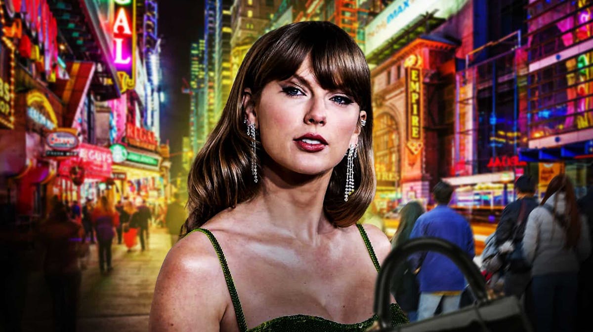 Taylor Swift with a NYC background