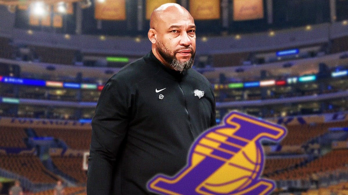 Darvin Ham, Darvin Ham Lakers, Darvin Ham fired, Lakers, Lakers coach, Darvin Ham looking upset with Lakers arena in the background