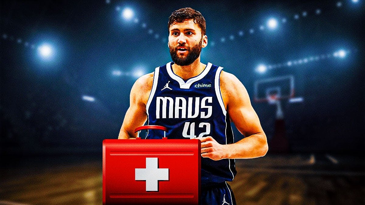 Dallas Mavericks forward Maxi Kleber with a medical bag.