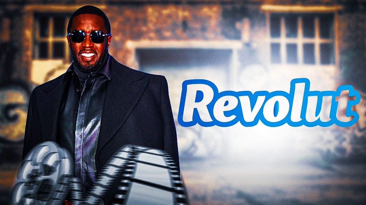 Diddy with a Revolt logo.