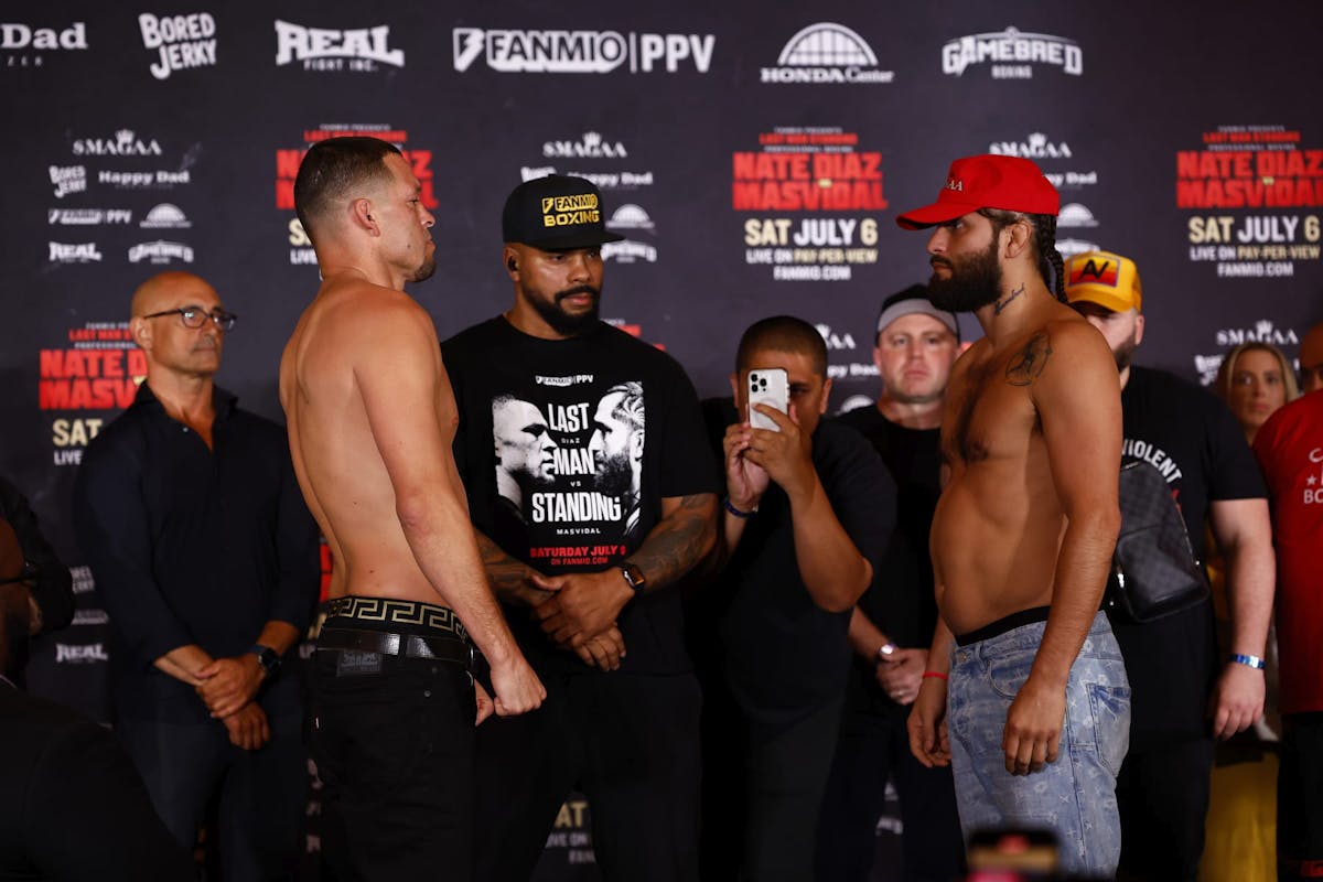 Nate Diaz vs. Jorge Masvidal 2: Odds, Live Stream, Pick for UFC Legends' Boxing Fight