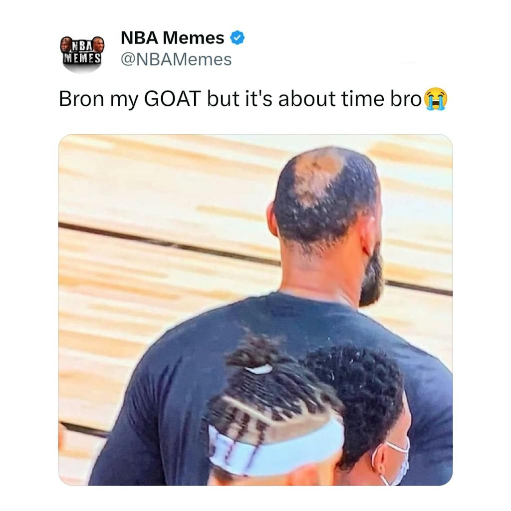 LeBron might beat father time but his hair won't😭