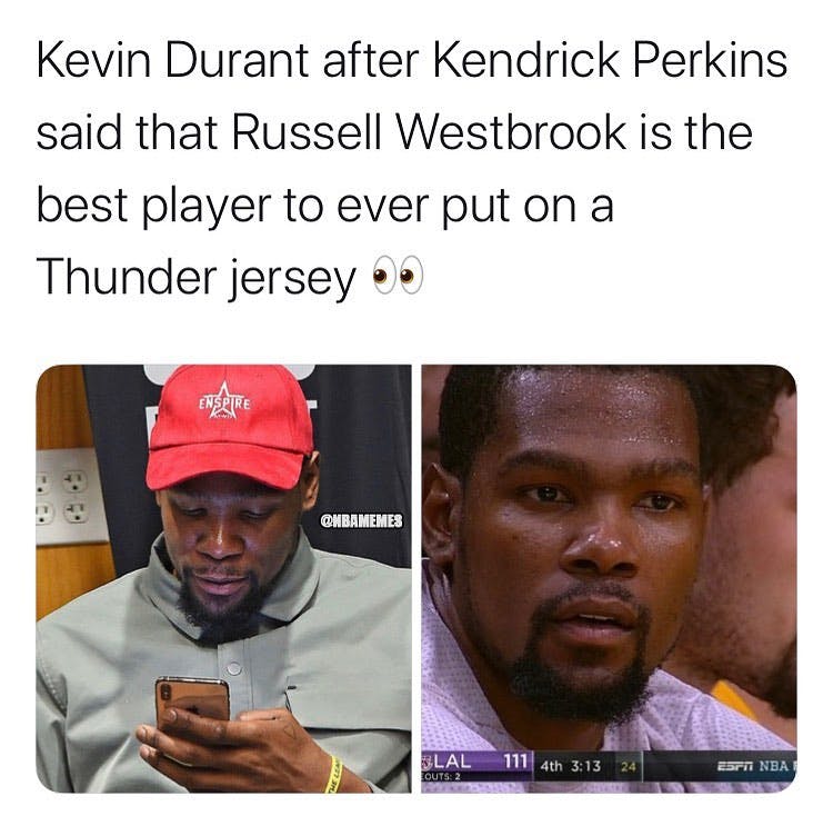 Kevin Durant fires back at Kendrick Perkins on Twitter...FULL story in link in bio -
#kevindurant #kendrickperkins #thunder #rockets #nba #basketball #russellwestbrook #basketball