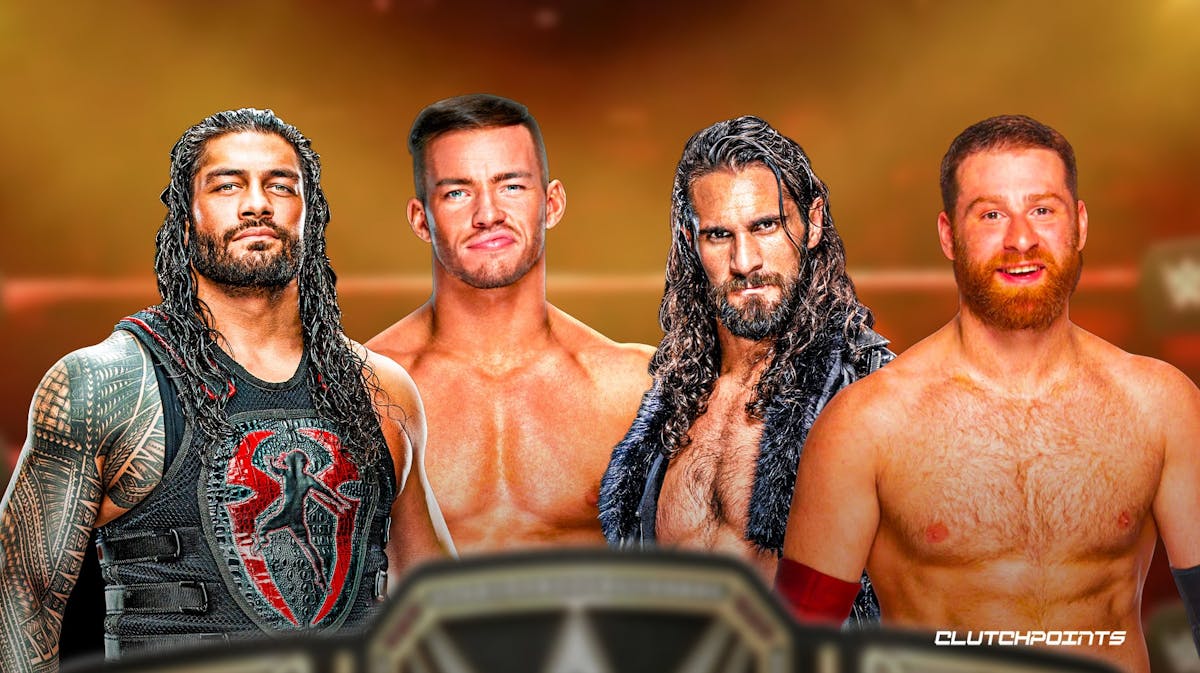 Roman Reigns, Sami Zayn, Seth Rollins, Austin Theory, WWE, Elimination Chamber Match