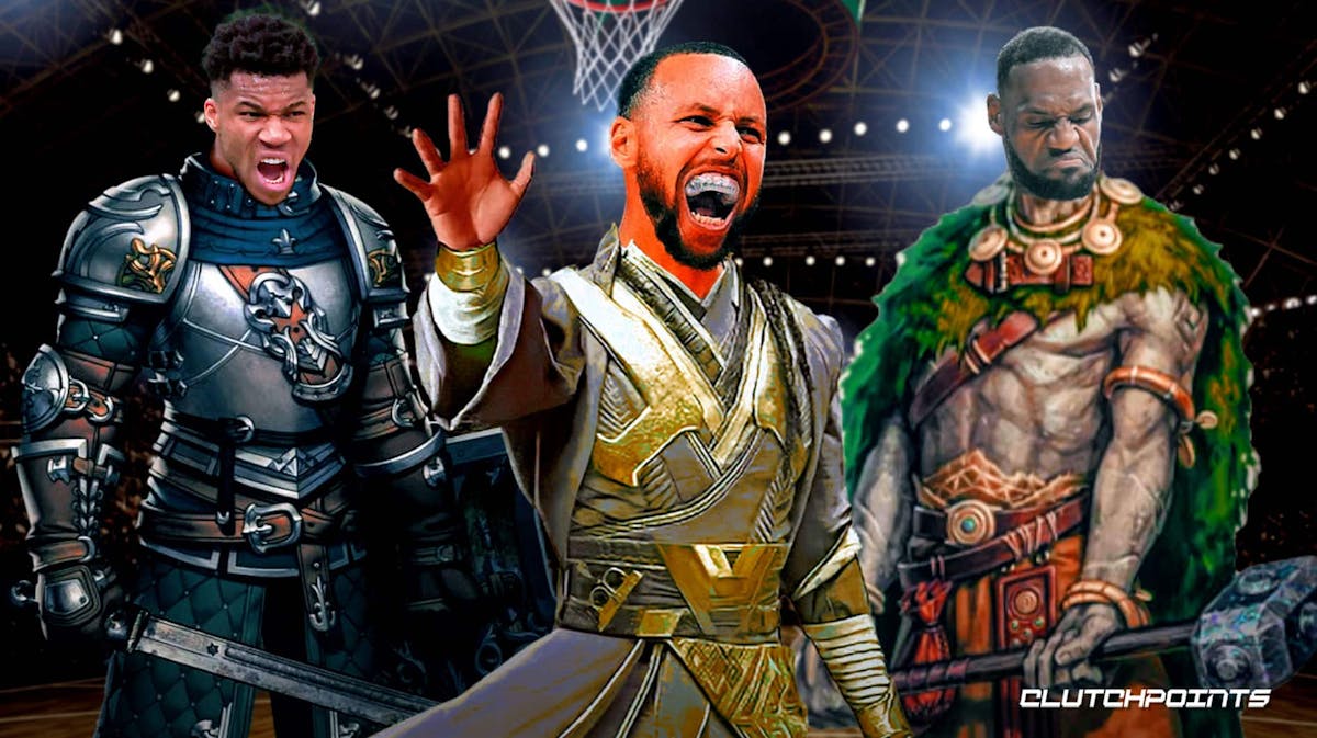 Giannis, Stephen Curry, and LeBron James as Dungeons & Dragons characters