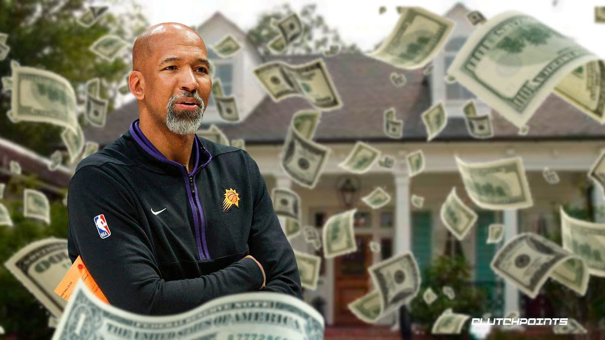 Monty Williams in front of his Louisiana home with cash raining down.
