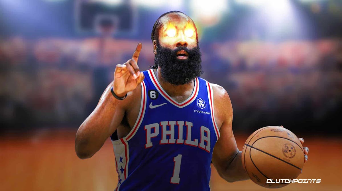 James Harden with fire eyes, Philadelphia 76ers