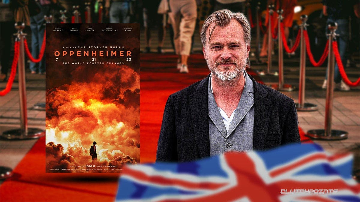 Oppenheimer, red carpet premiere, Christopher Nolan, U.K. flag