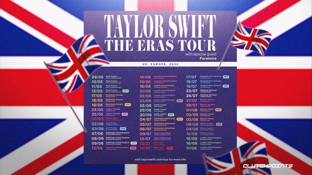 Taylor Swift, The Eras Tour UK dates, UK flag