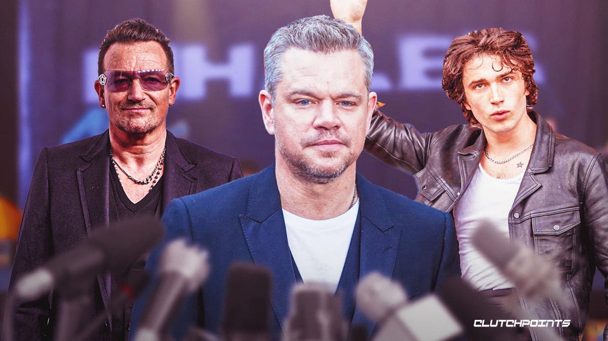U2 frontman Bono, Matt Damon, Eli Hewson, Inhaler