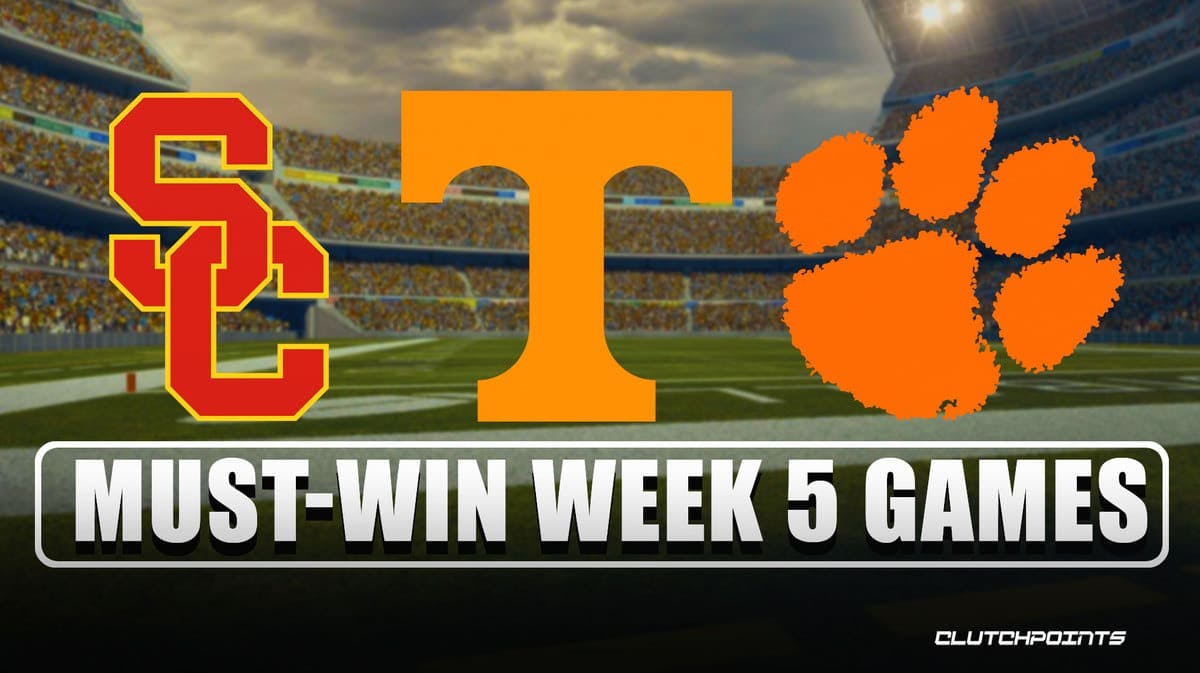 Tennessee football, Clemson football, USC football, Ole Miss football, Notre Dame football, College Football Week 5