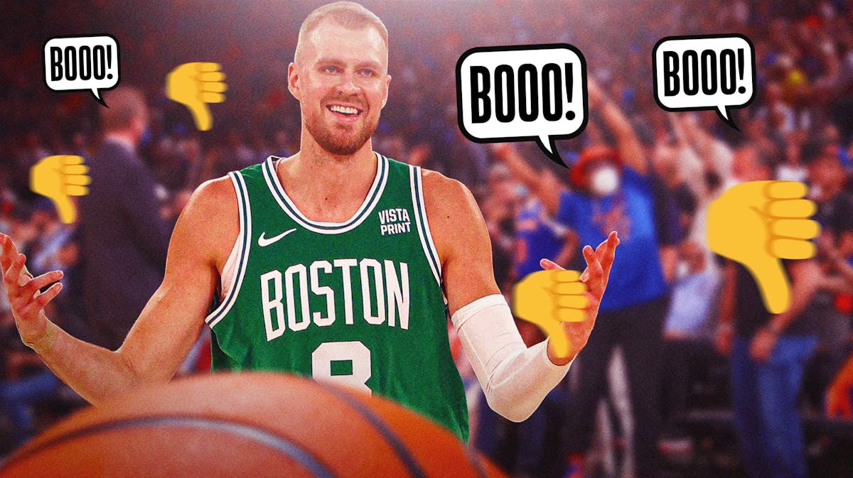Celtics center Kristaps Porzingis getting booed by Knicks fans