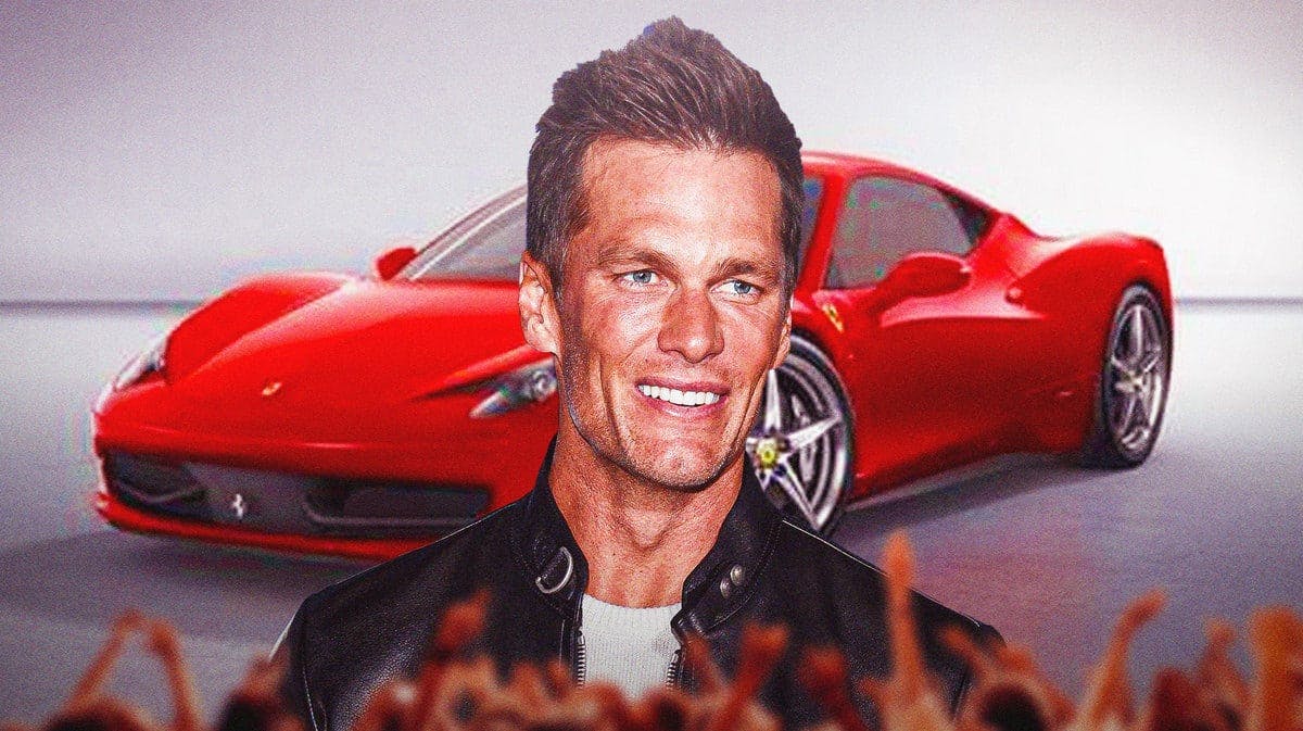 Tom Brady in front of a car from his collection.