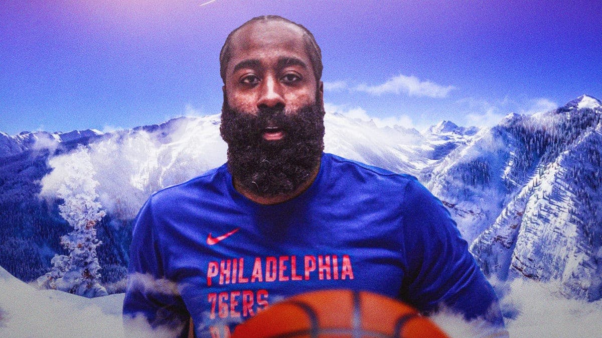 James Harden working out with Aspen, Colorado as the background