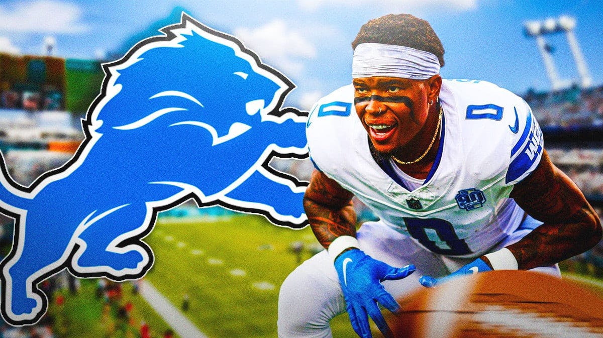 Marvin Jones looking serious with the Lions logo in the background