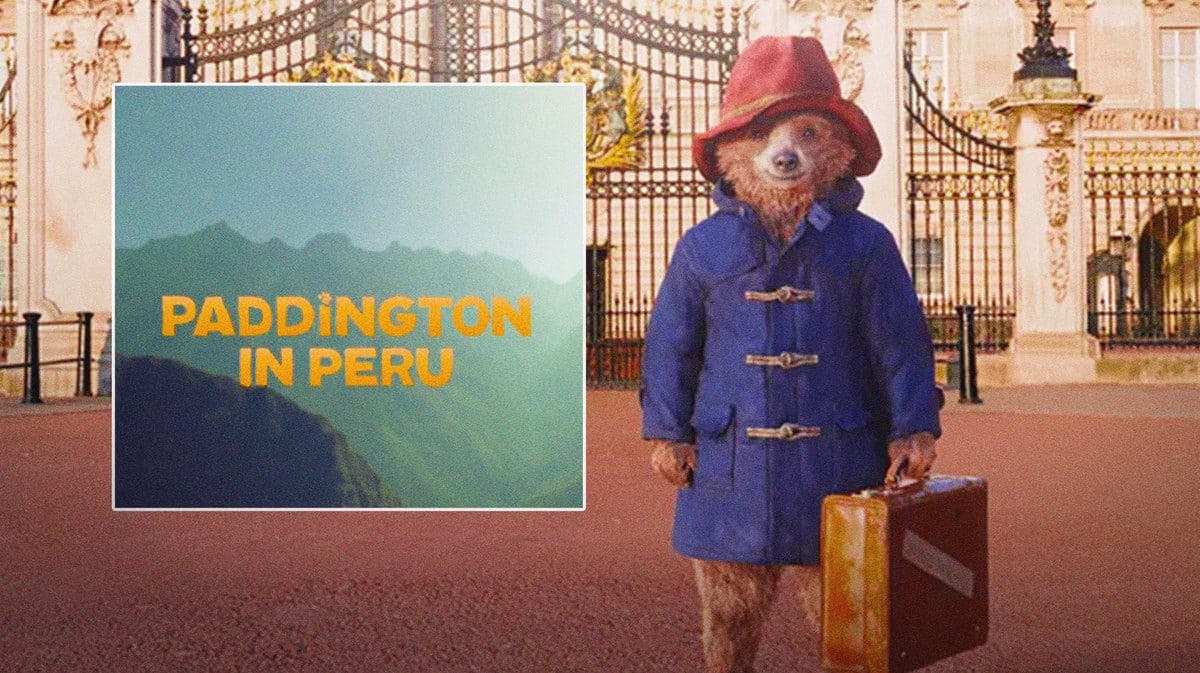 Paddington in Peru logo and Paddington bear.