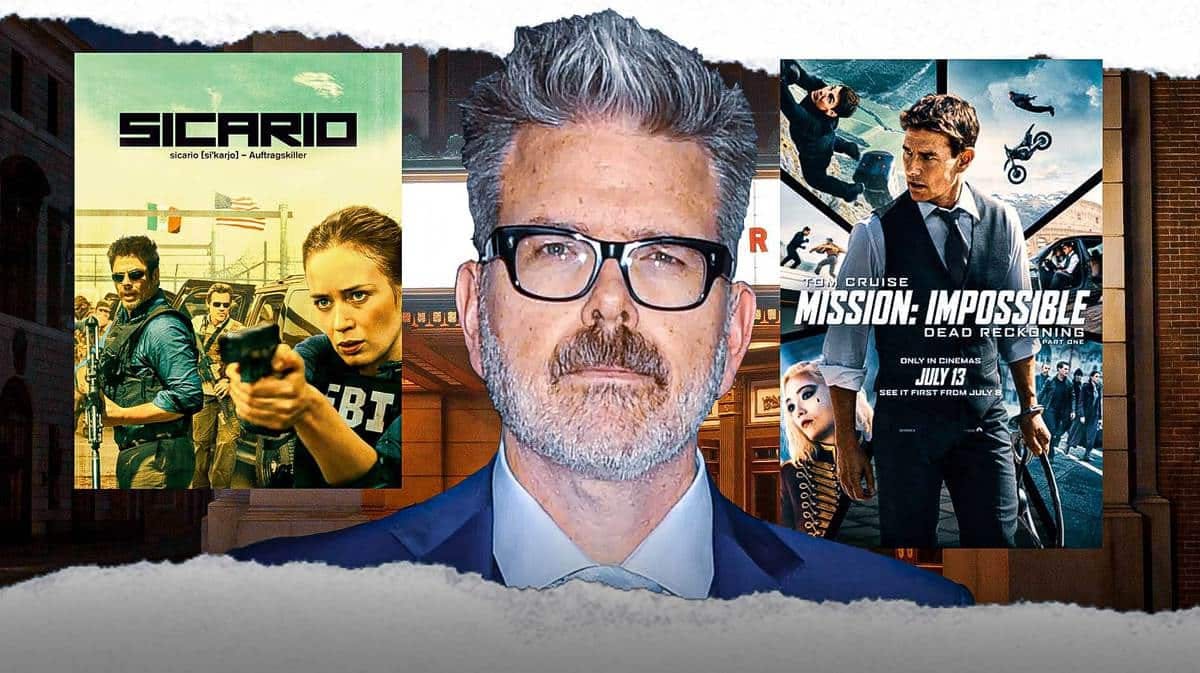Christopher McQuarrie with Mission Impossible and Sicario posters in the background.