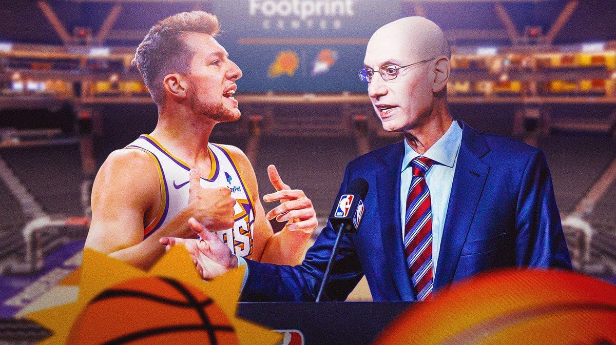 NBA commissioner Adam Silver with Suns center Drew Eubanks