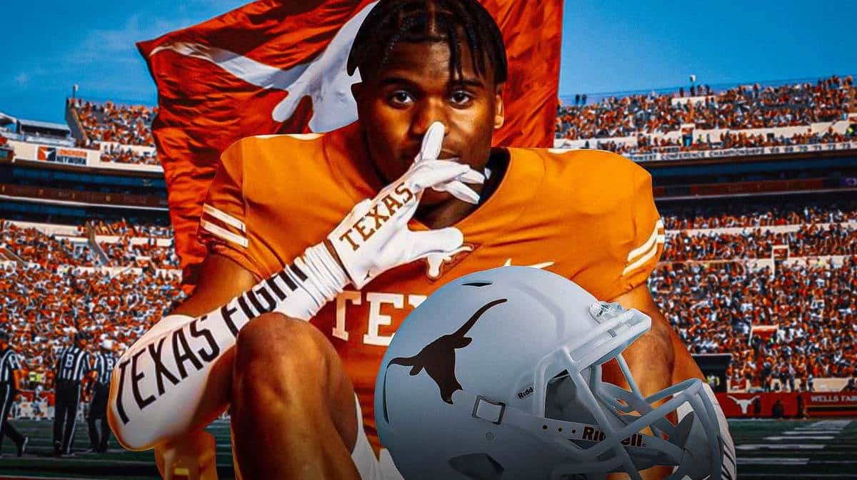 Ryan Wingo poses in Texas football gear, Steve Sarkisian is excited about the Texas recruit, Big 12 football