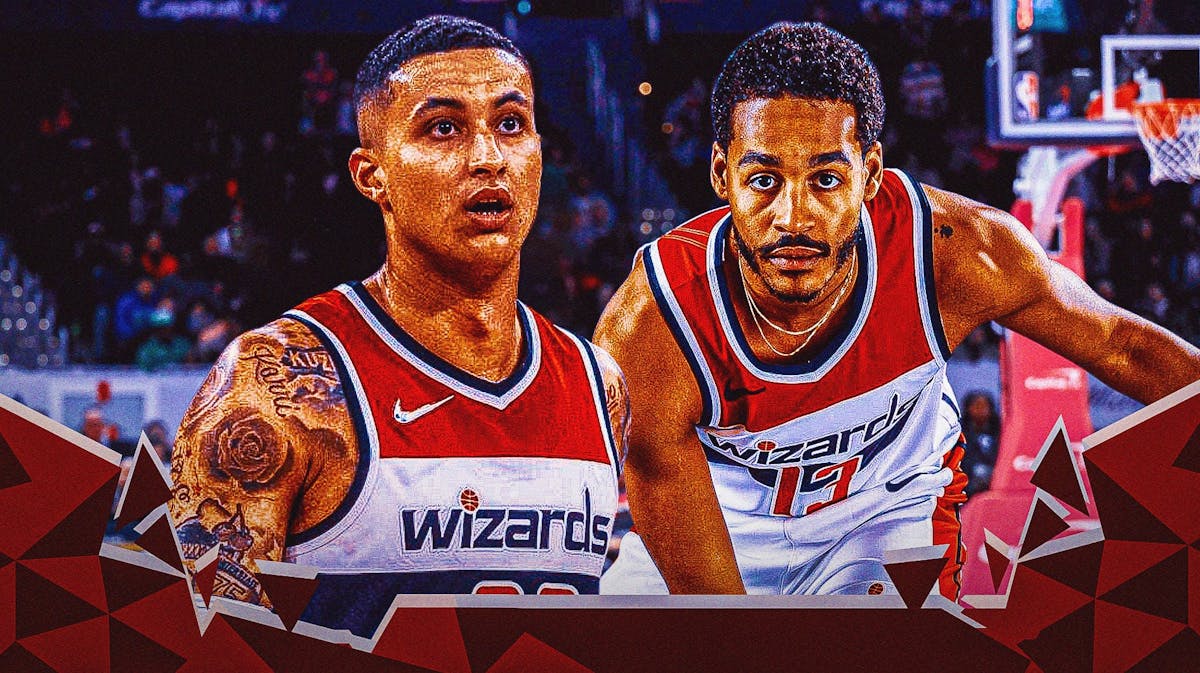 Jordan Poole and Kyle Kuzma with the Wizards arena in the background, Wizards bold predictions season