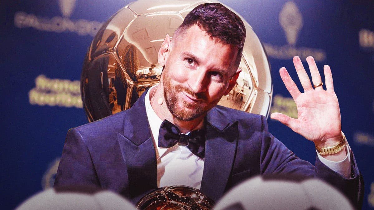 Lionel Messi waving goodbye to the Ballon d’Or
