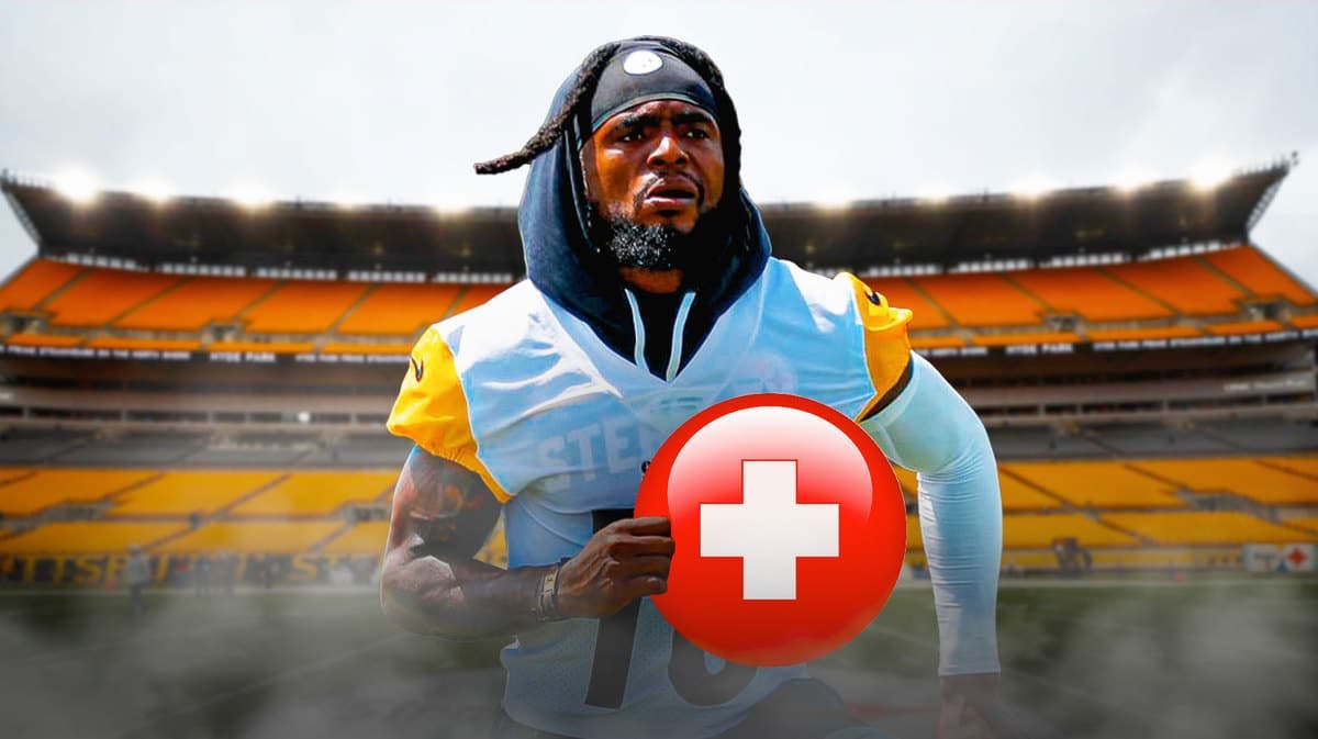 Pittsburgh Steelers WR Diontae Johnson and big medical cross to signify he is injured