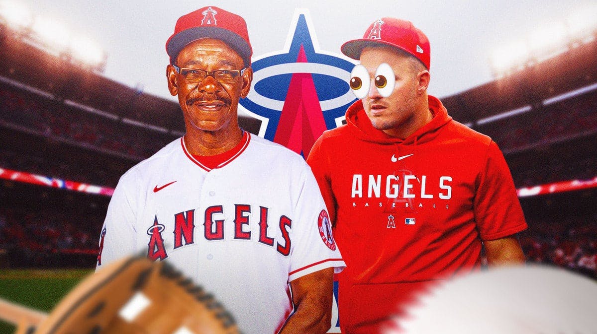 Ron Washington in an Angels uniform, Mike Trout with eyeball emojis