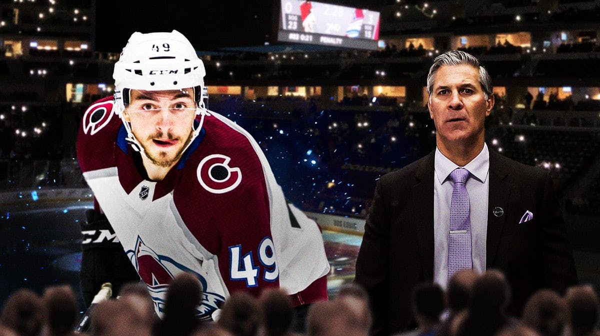 Colorado Avalanche defenseman Samuel Girard receiving support from head coach Jared Bednar on Friday after entering the NHL's player assistance program