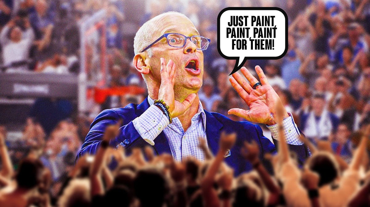 Dan Hurley in the background saying "Just paint, paint, paint for them."