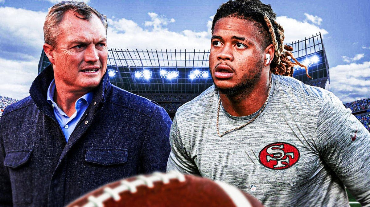 49ers GM John Lynch and his newly acquired pass rusher, Chase Young