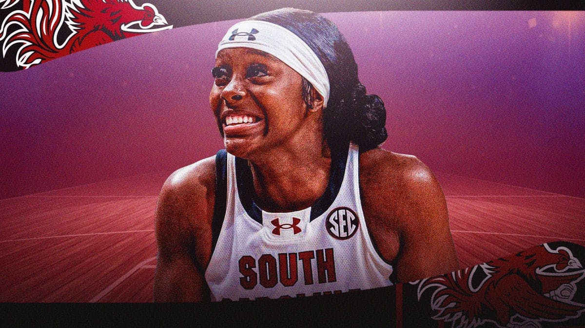 Raven Johnson with the South Carolina logo in the background