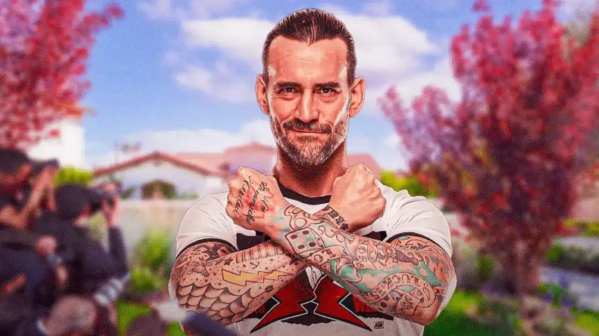 CM Punk in front of his home in Los Angeles.