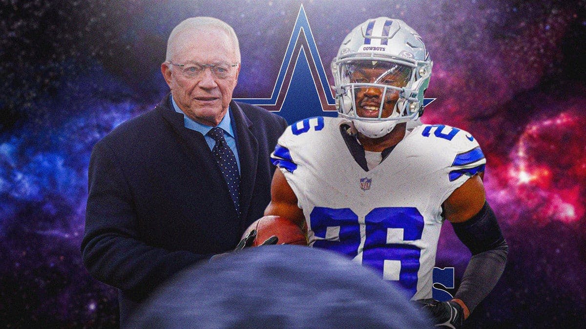 Thumb: Jerry Jones, Daron Bland floating in space. Cowboys logo behind them.