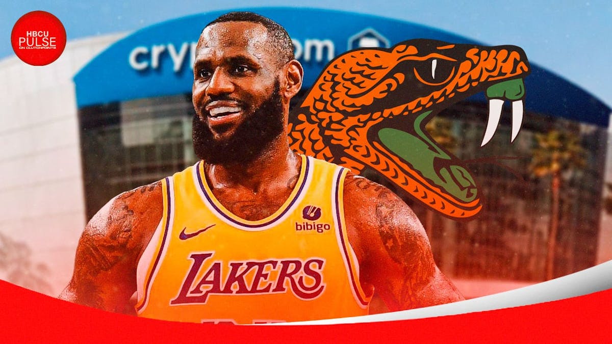 LeBron James was seen repping FAMU again, wearing Florida A&M-themed LeBron 7s during the Lakers Monday night game against the Magic