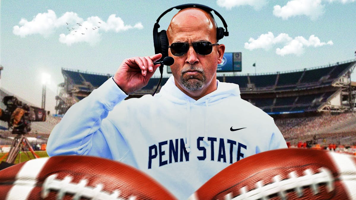 Penn State football, Michigan football, Wolverines, Nittany Lions, James Franklin, James Franklin with Penn State football stadium in the background