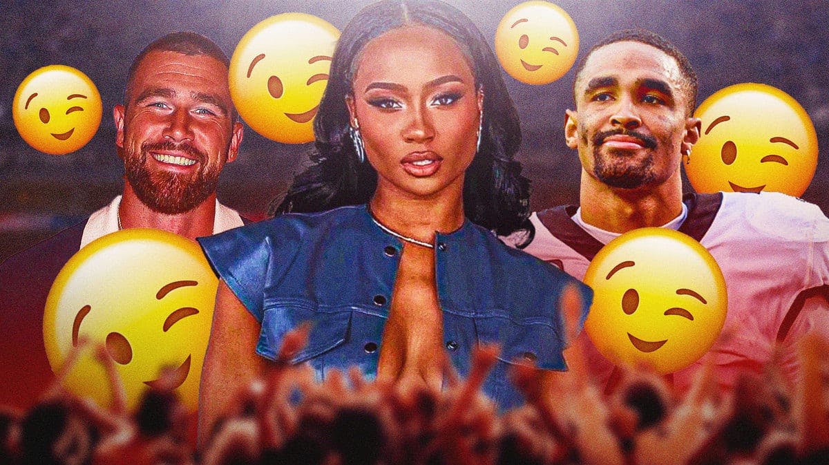 Travis Kelce, Kayla Nicole, Jalen Hurts and some winky faces