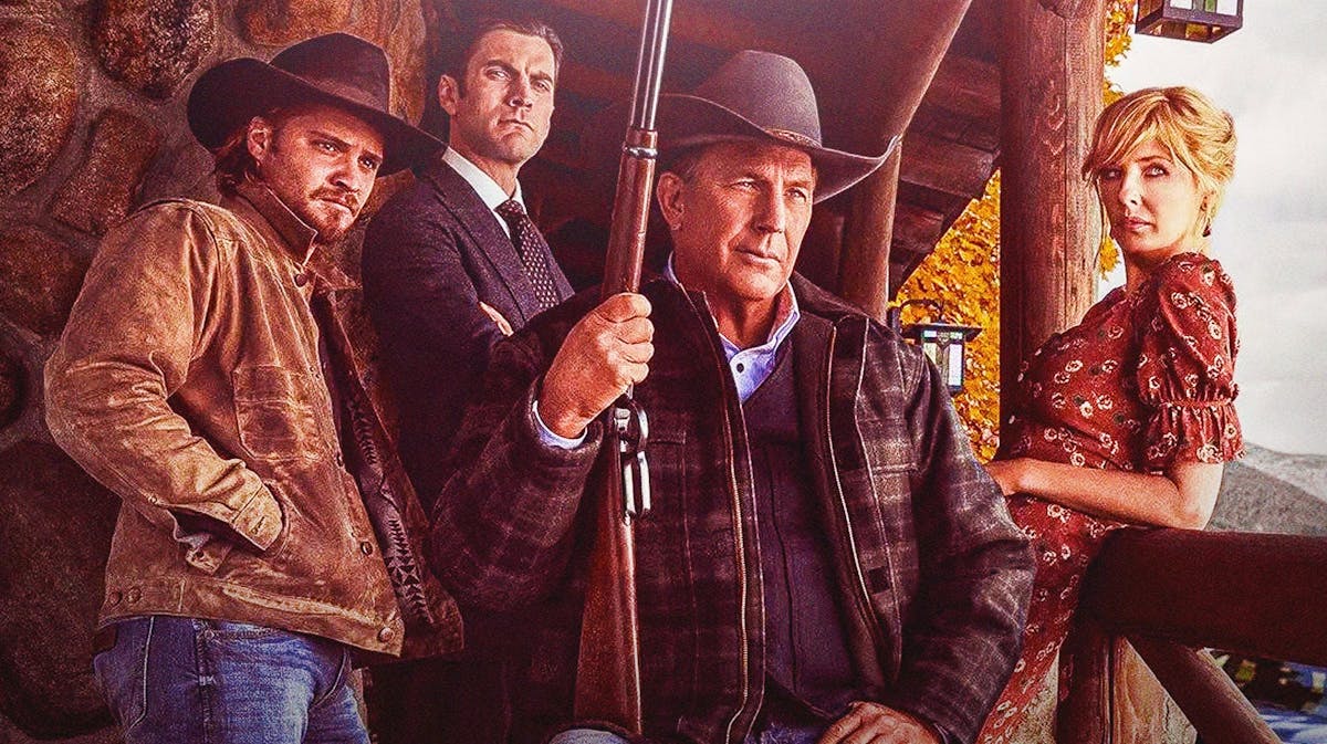 Kevin Costner and other stars of Yellowstone.