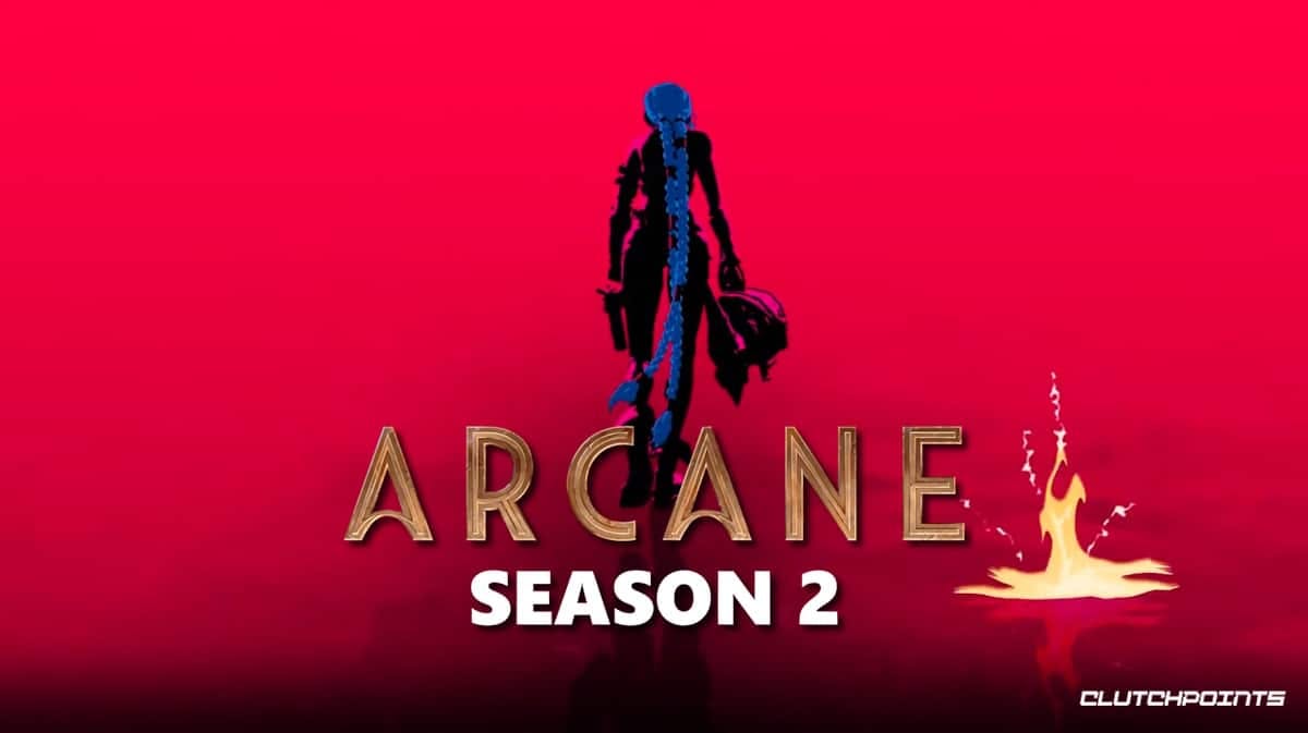 arcane season 2 release date, arcane season 2, arcane, arcane season 2 revealed, a screenshot of from the arcane season 2 release date reveal with the words arcane season 2 at the bottom part of the thumbnail