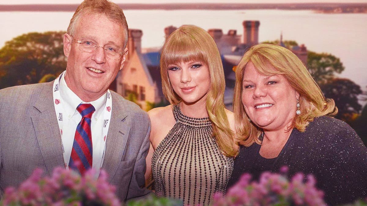 Taylor Swift with her parents Scott and Andrea Swift.