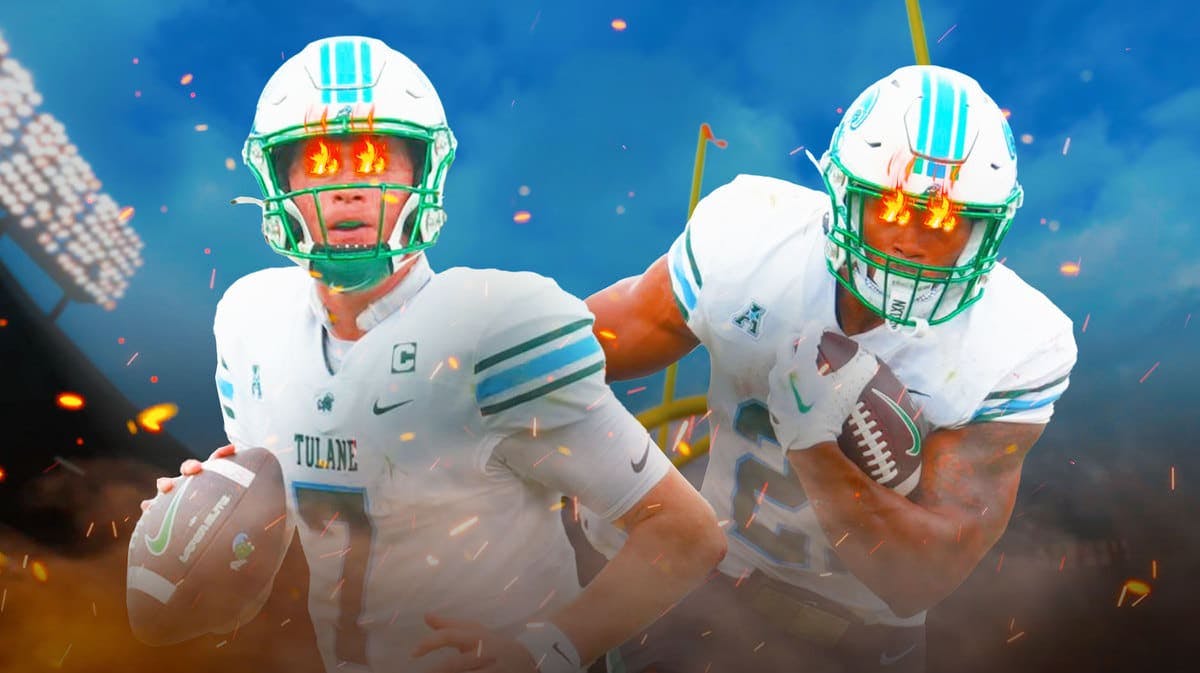 Tulane football Michael Pratt and Makhi Hughes with fire in their eyes