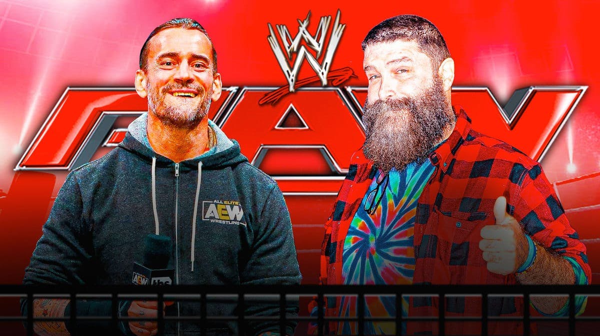 Mick Foley next to CM Punk with the RAW logo as the background.