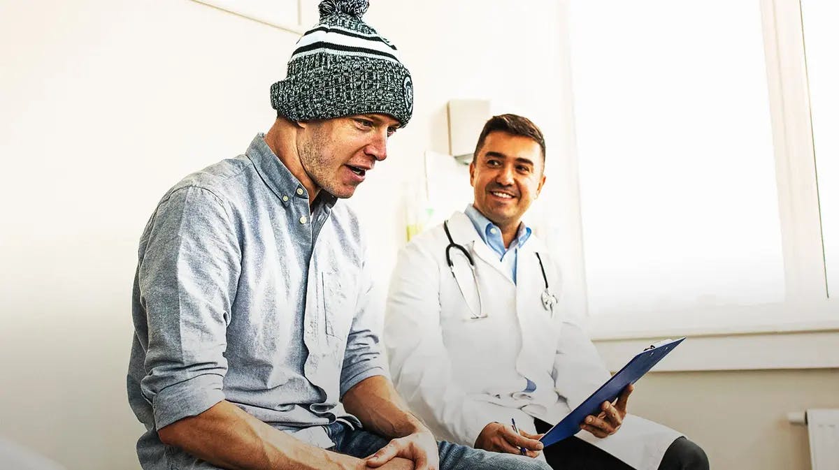 Christian McCaffrey (49ers) talking to a doctor