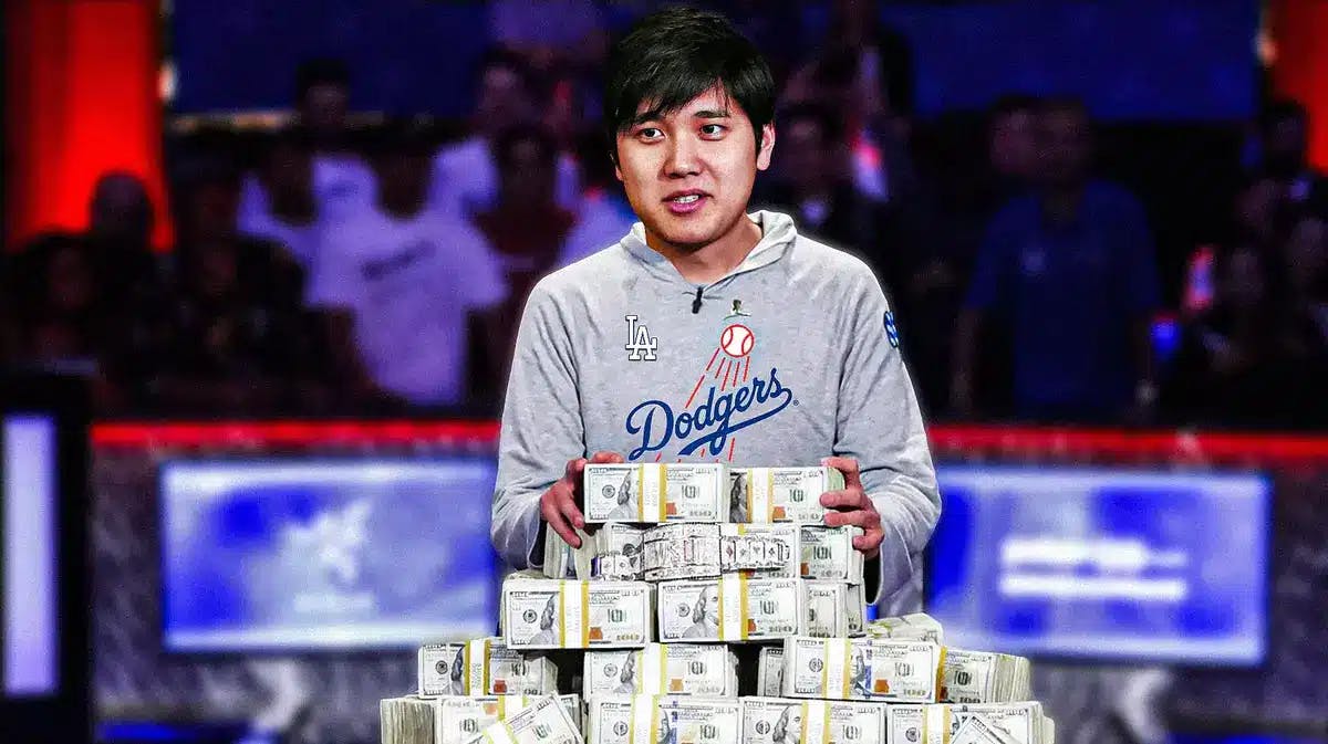 Shohei Ohtani (Dodgers) as this poker player with his winnings