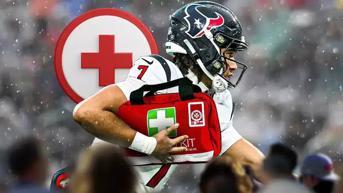 Texans' CJ Stroud with first-aid kit.
