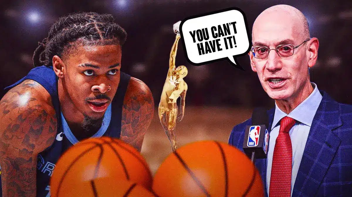 Adam Silver telling Grizzlies point guard Ja Morant that the MVP trophy is out of the question