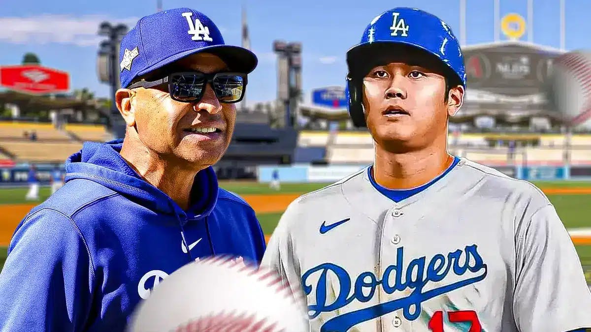 Los Angeles Dodgers manager Dave Roberts and Shohei Ohtani