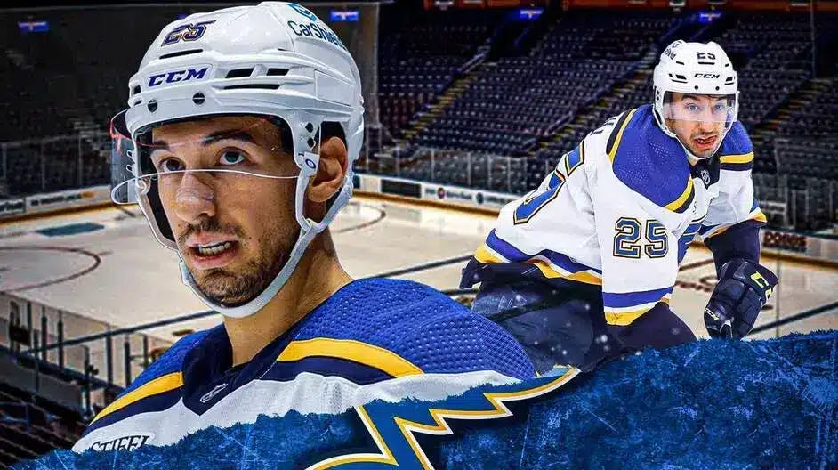 St. Louis Blues forward Jordan Kyrou after going 10 games without a goal