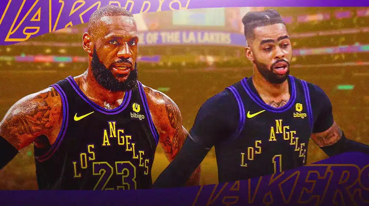 Los Angeles Lakers forward LeBron James and point guard D'Angelo Russell