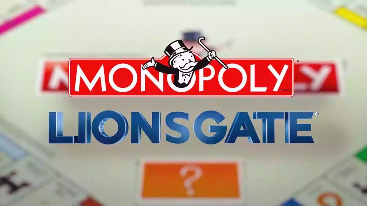 Lionsgate logo with Monopoly board background and logo.