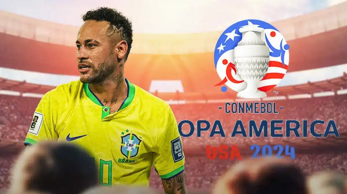 Neymar in front of the Copa America 2024 logo